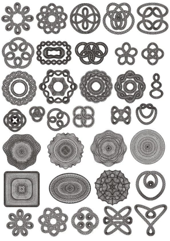 Guilloche Ornaments and Mandala Patterns Vector Collection