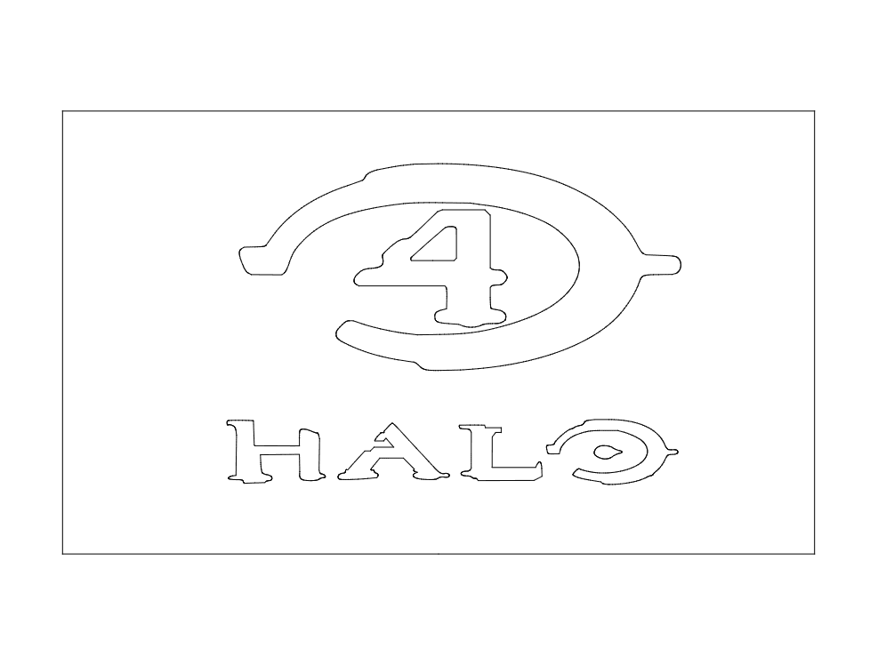 Halo 4 Game Logo Vector File for Laser Cutting DXF