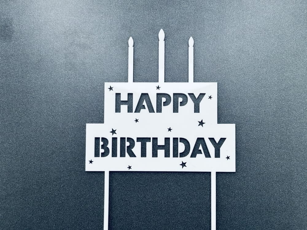 Happy Birthday Cake Topper Laser Cut Vector File