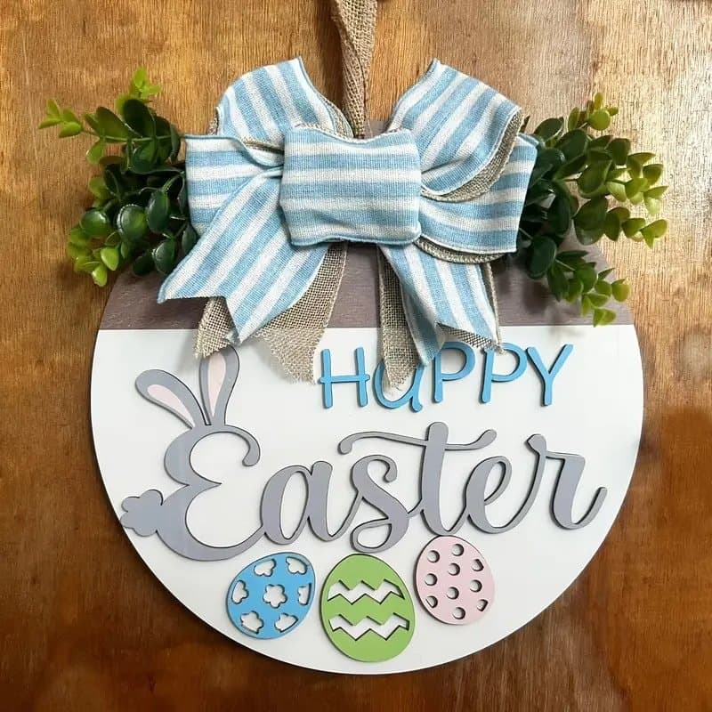 Happy Easter Door Hanger Laser Cut Vector File
