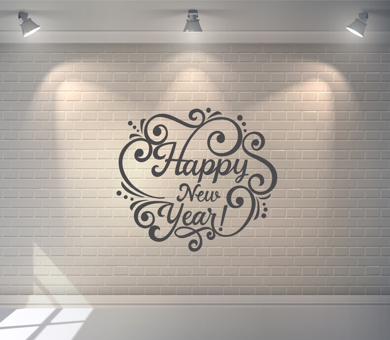 Happy New Year Decorative Lettering Laser Cut Vector File