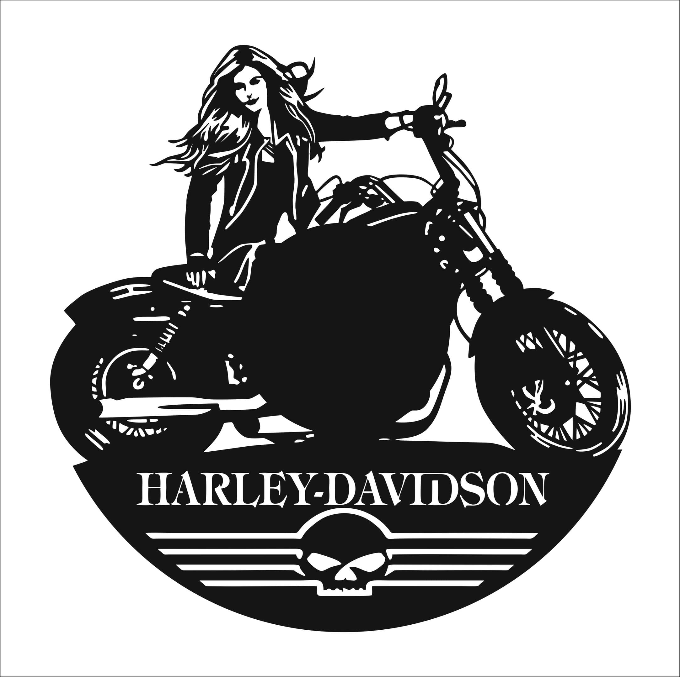 Harley-Davidson Biker Woman Vector Sign DXF CDR