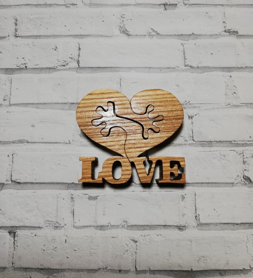 Heart Holding Hands LOVE Sign Laser Cut Vector File