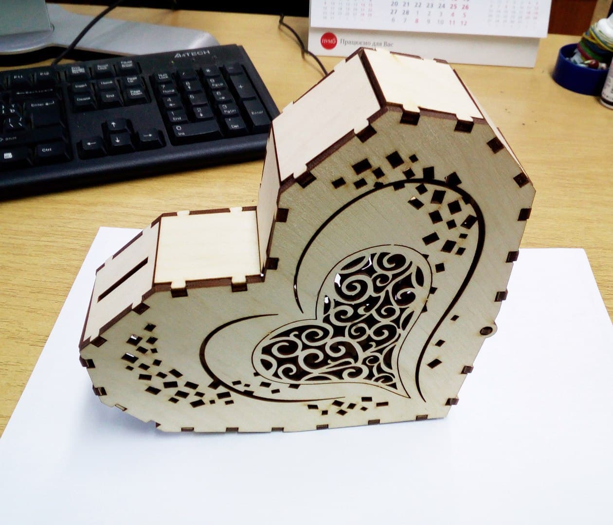 Heart Shape Money Box Laser Cut Vector File