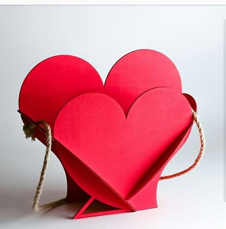 Heart Shaped Basket 3D Laser Cut File (SVG, DXF, CDR)