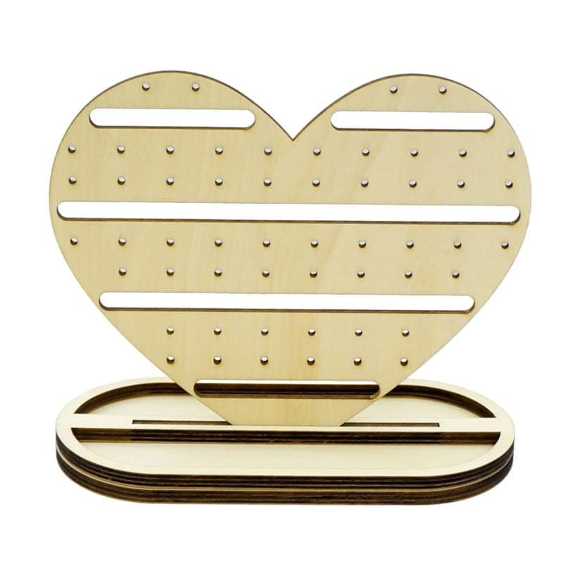 Heart-Shaped Earring Display Stand Vector File for Laser Cutting