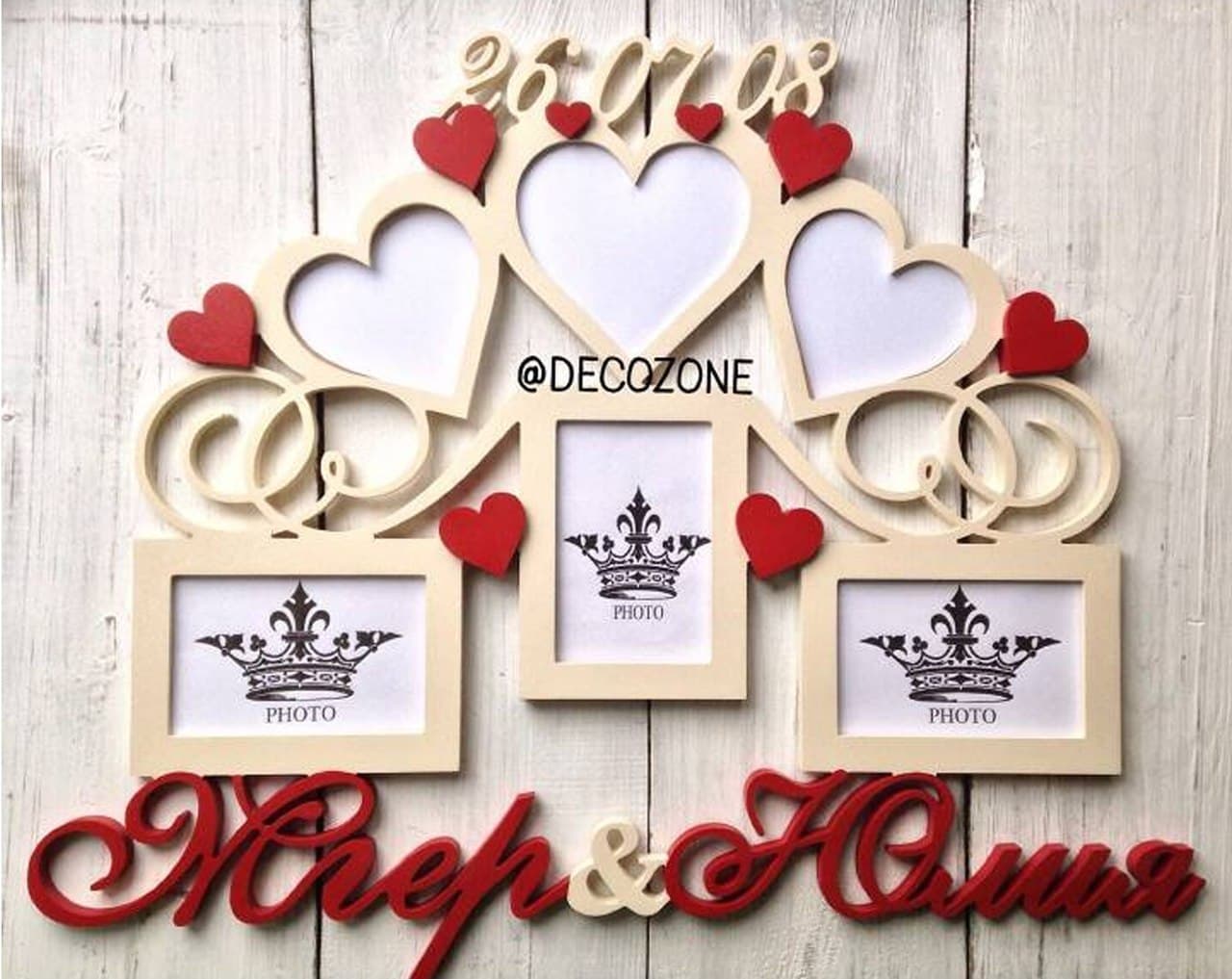 Heart-Shaped Multi-Photo Frame Laser Cut Vector File