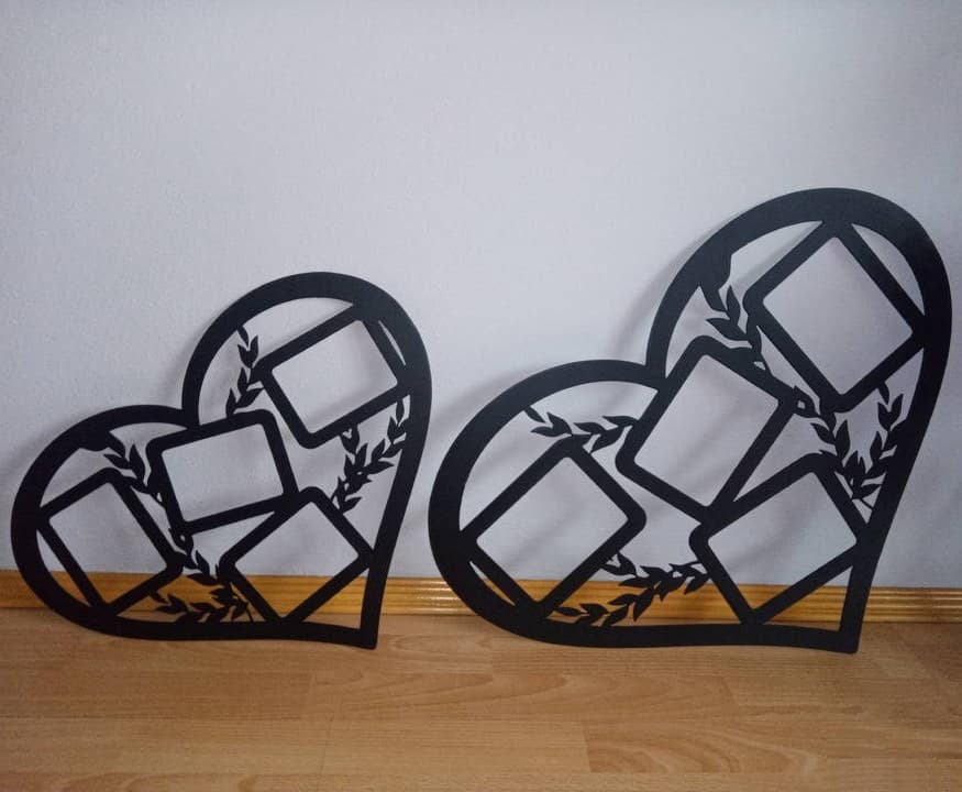 Heart Shaped Multi Photo Frame Laser Cut Vector File