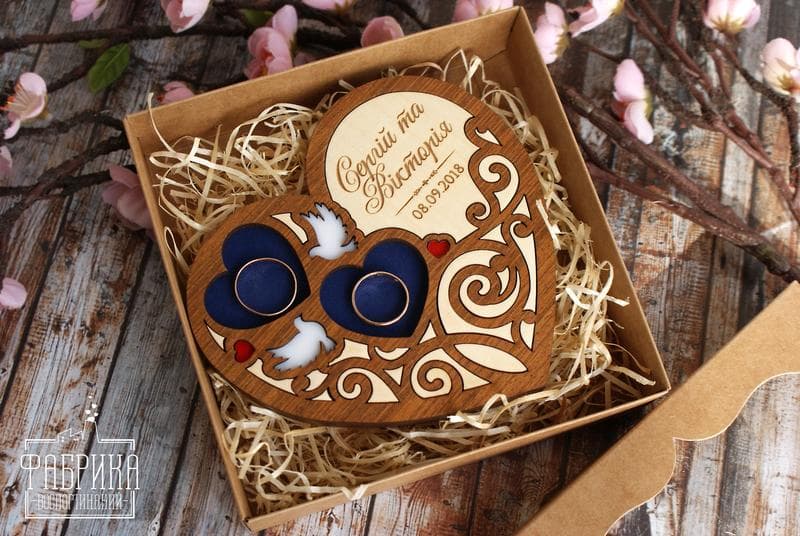 Heart Shaped Wedding Ring Holder Laser Cut Vector File