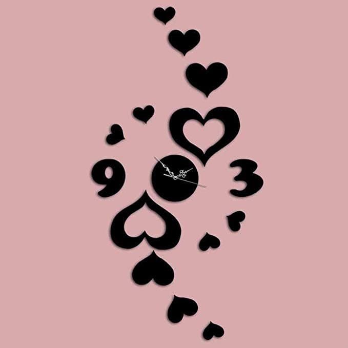 Heart-Themed Decorative Wall Clock Vector for Laser Cutting
