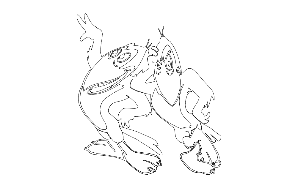Heckle and Jeckle Cartoon Vector File for Laser Cutting DXF