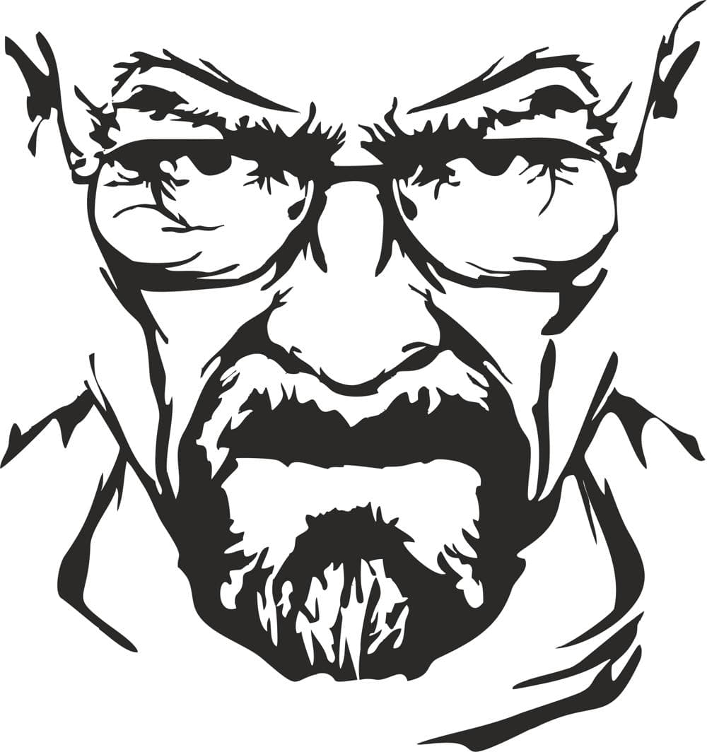 Heisenberg Portrait Vector for Laser Cutting - Free DXF/SVG
