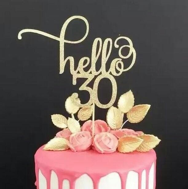 Hello 30 Cake Topper Laser Cut Vector File