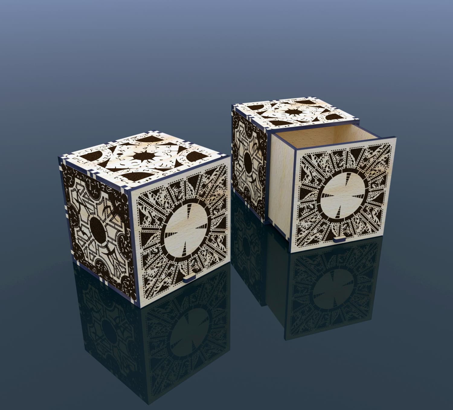 Hellraiser Puzzle Box 3D Laser Cut File (SVG, DXF, CDR)