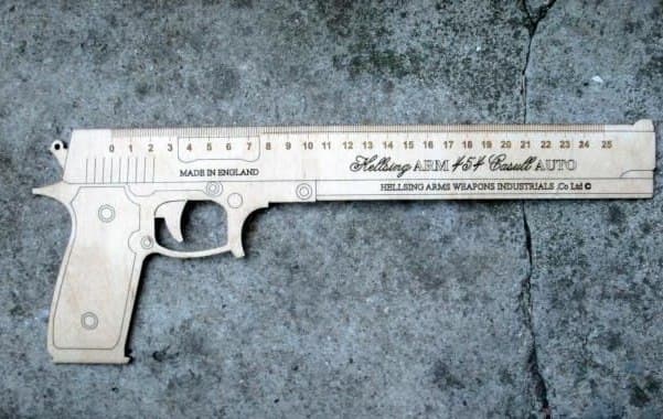 Hellsing Arms 454 Casull Gun Ruler Laser Cut Vector File