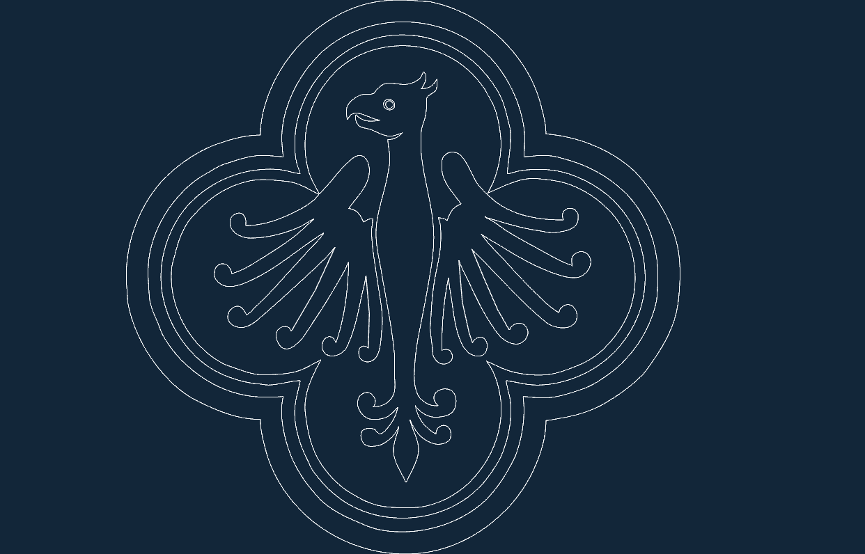 Heraldic Eagle Emblem Vector Design for Laser Cutting DXF