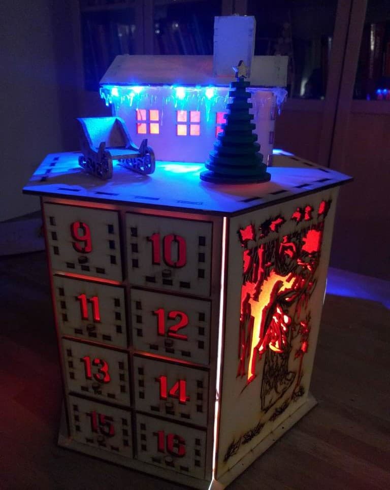 Hexagonal Christmas Advent Calendar Laser Cut SVG Template
