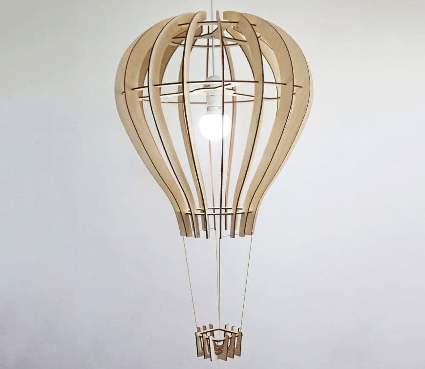 Hot Air Balloon Pendant Light Laser Cut File - Vector DXF/SVG