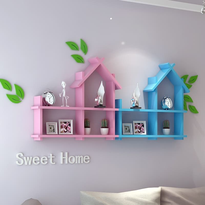 House Shaped Wall Shelf for Kids Room Laser Cut Template