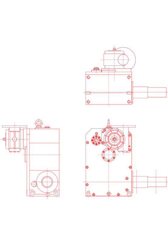 HTC40 Gearbox Technical CAD Design Vector DXF File