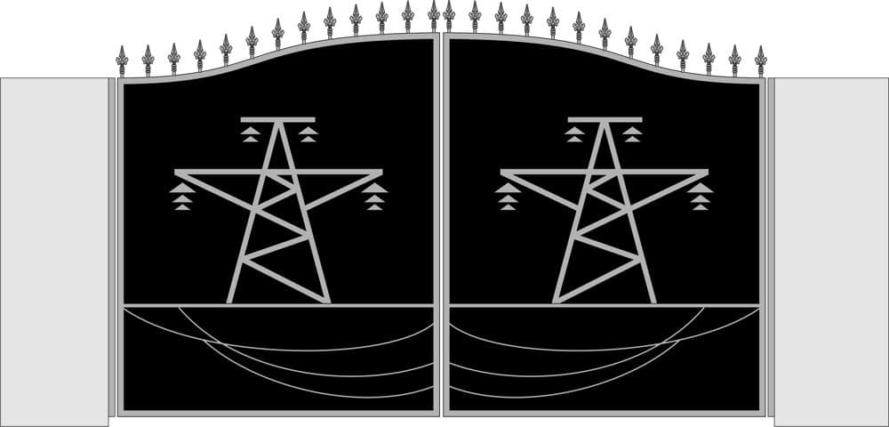 Industrial Electrical Tower Gate Design Vector File