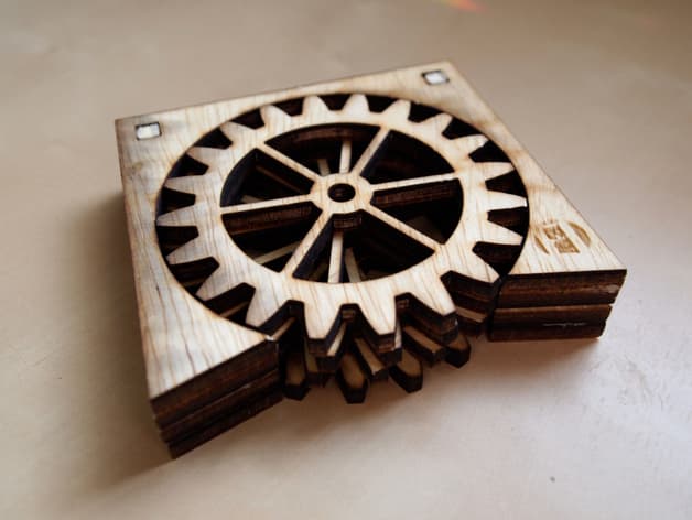 Industrial Gear Coasters Set Laser Cut DXF Vector File