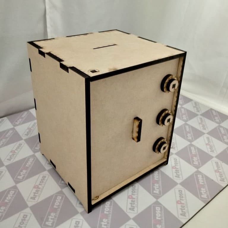 Interactive Wooden Safe Box Laser Cut Vector File