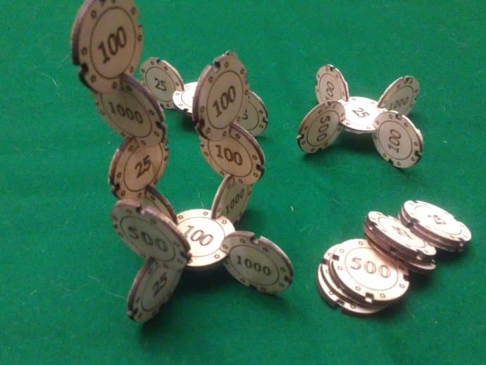 Interlocking Poker Chips 3D Puzzle Vector File for Laser Cutting