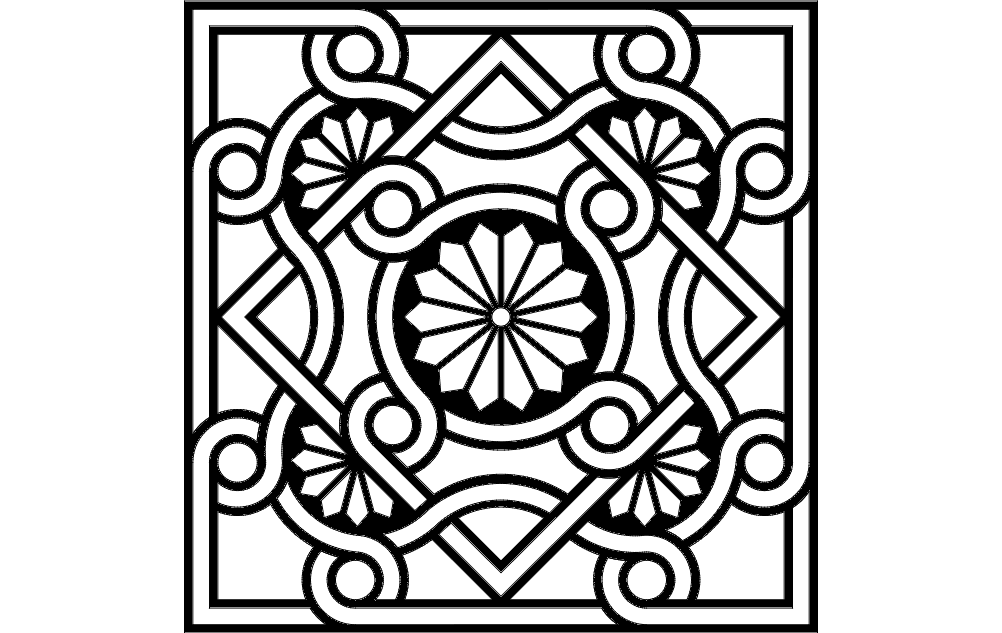 Intricate Byzantine Geometric Pattern Vector File DXF