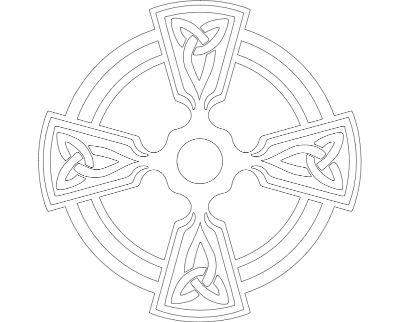 Intricate Celtic Cross Vector for Laser Cutting DXF