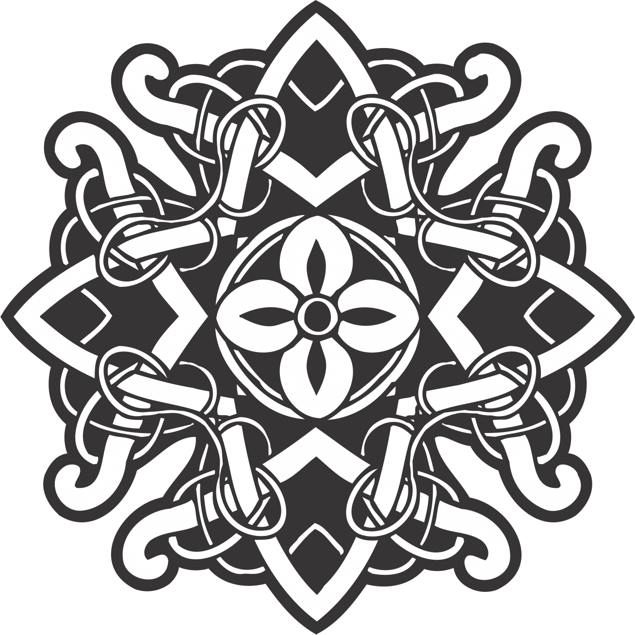 Intricate Celtic Knot Ornament Vector Design for Laser Cutting