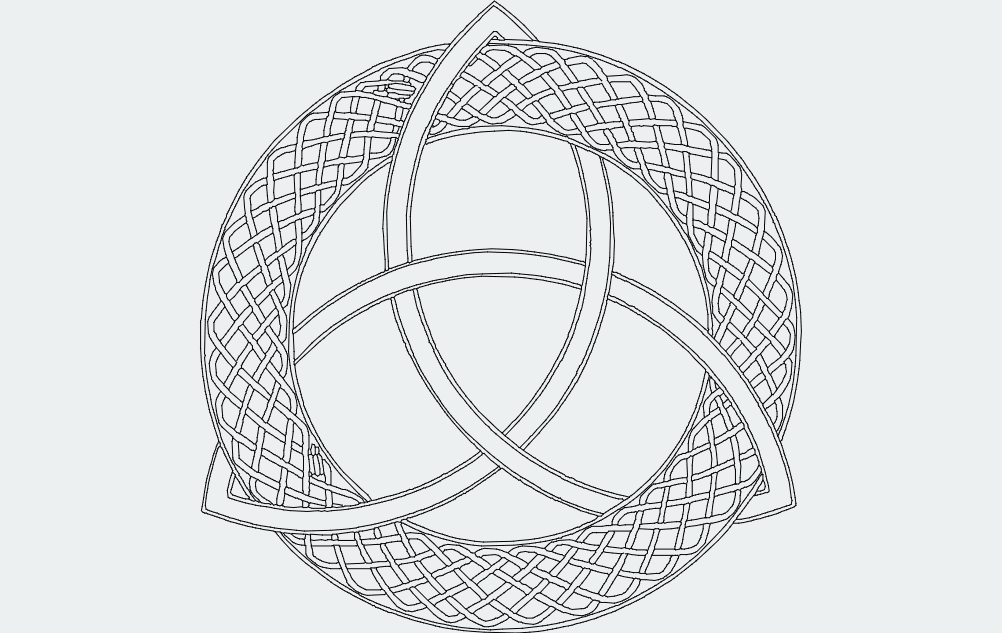 Intricate Celtic Triquetra Vector Design DXF File