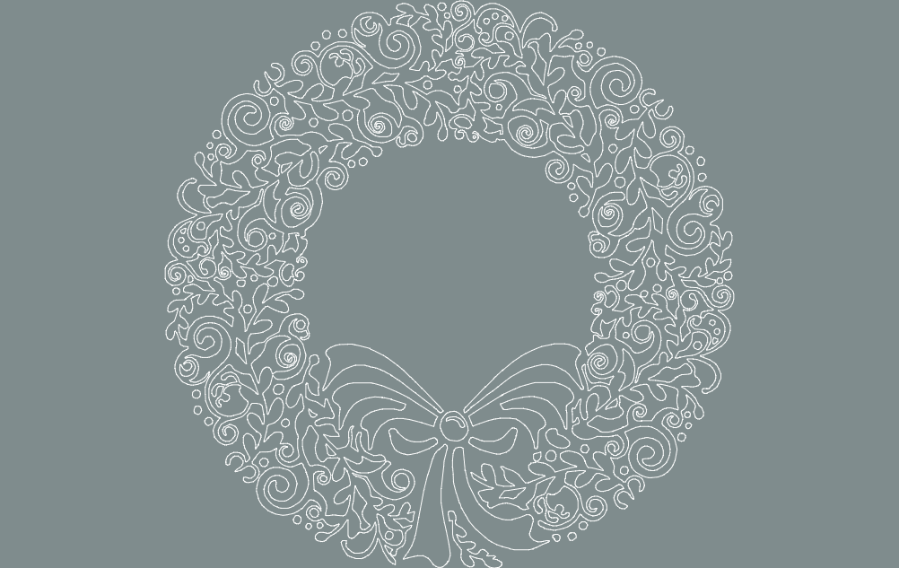 Intricate Christmas Wreath Vector Design DXF File