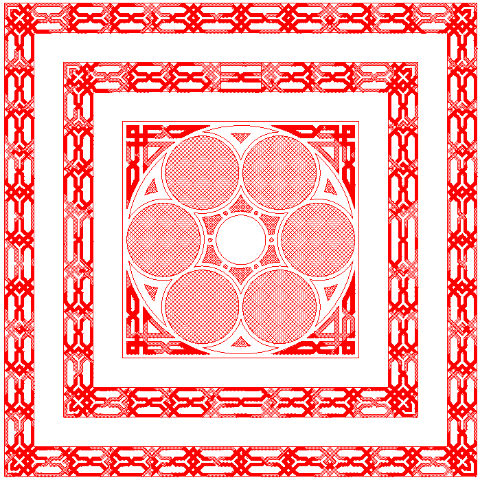 Intricate Geometric Border and Mandala Vector Design for CNC