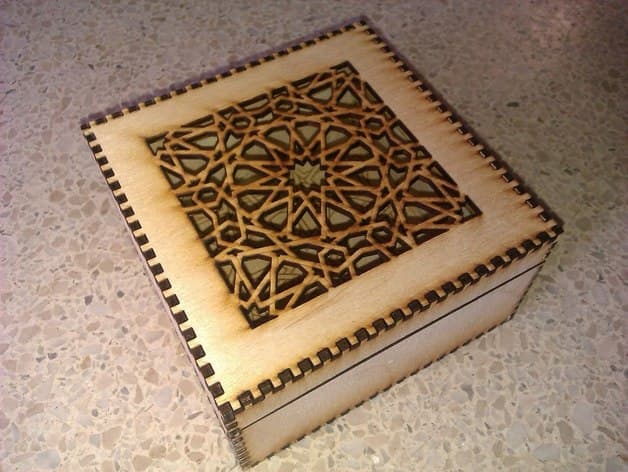 Intricate Geometric Islamic Pattern Box Laser Cut Vector File