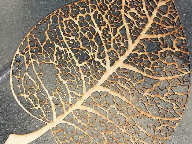 Intricate Leaf Skeleton Vector Design for Laser Cutting DXF