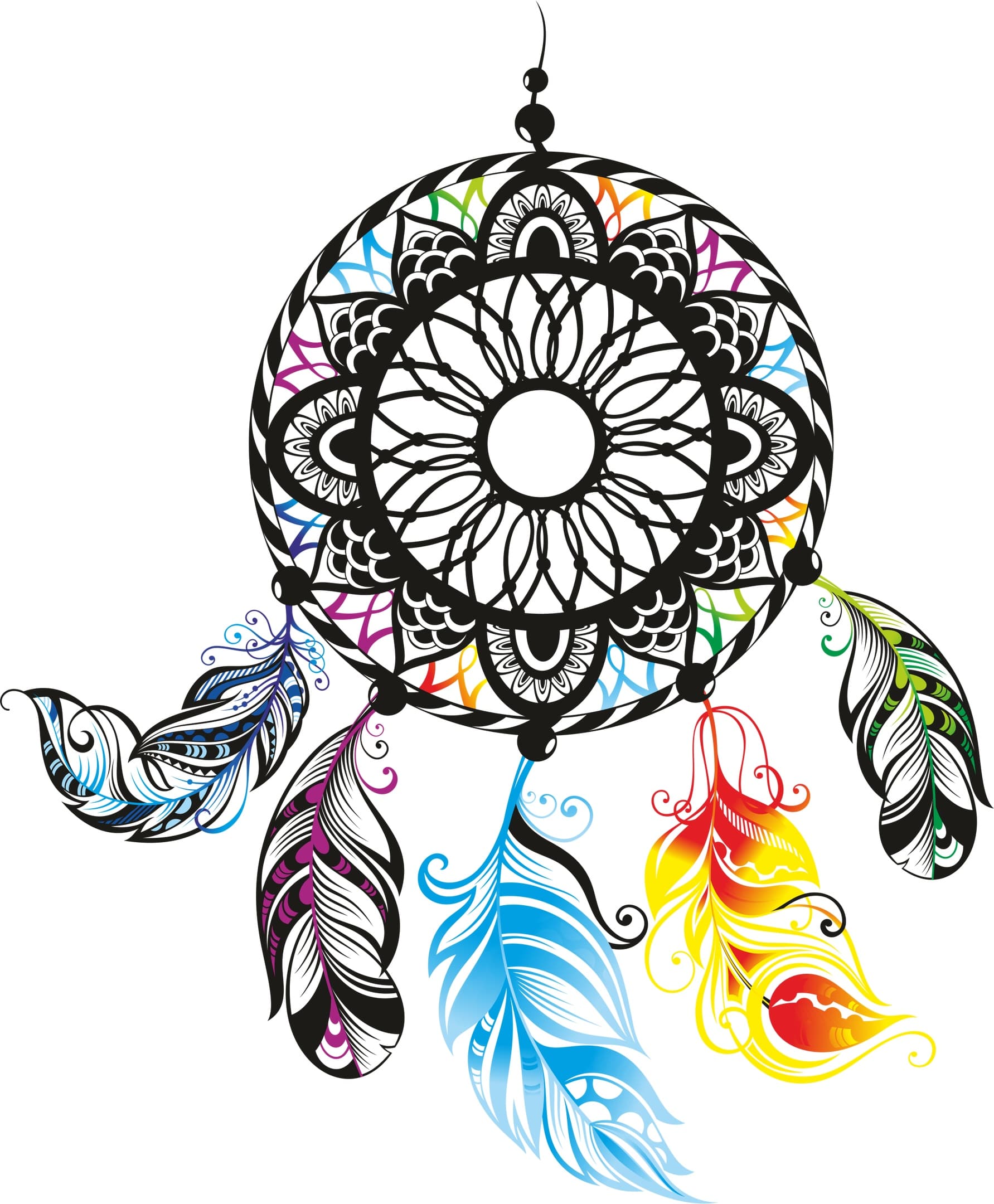 Intricate Mandala Dreamcatcher Vector for Laser Cutting