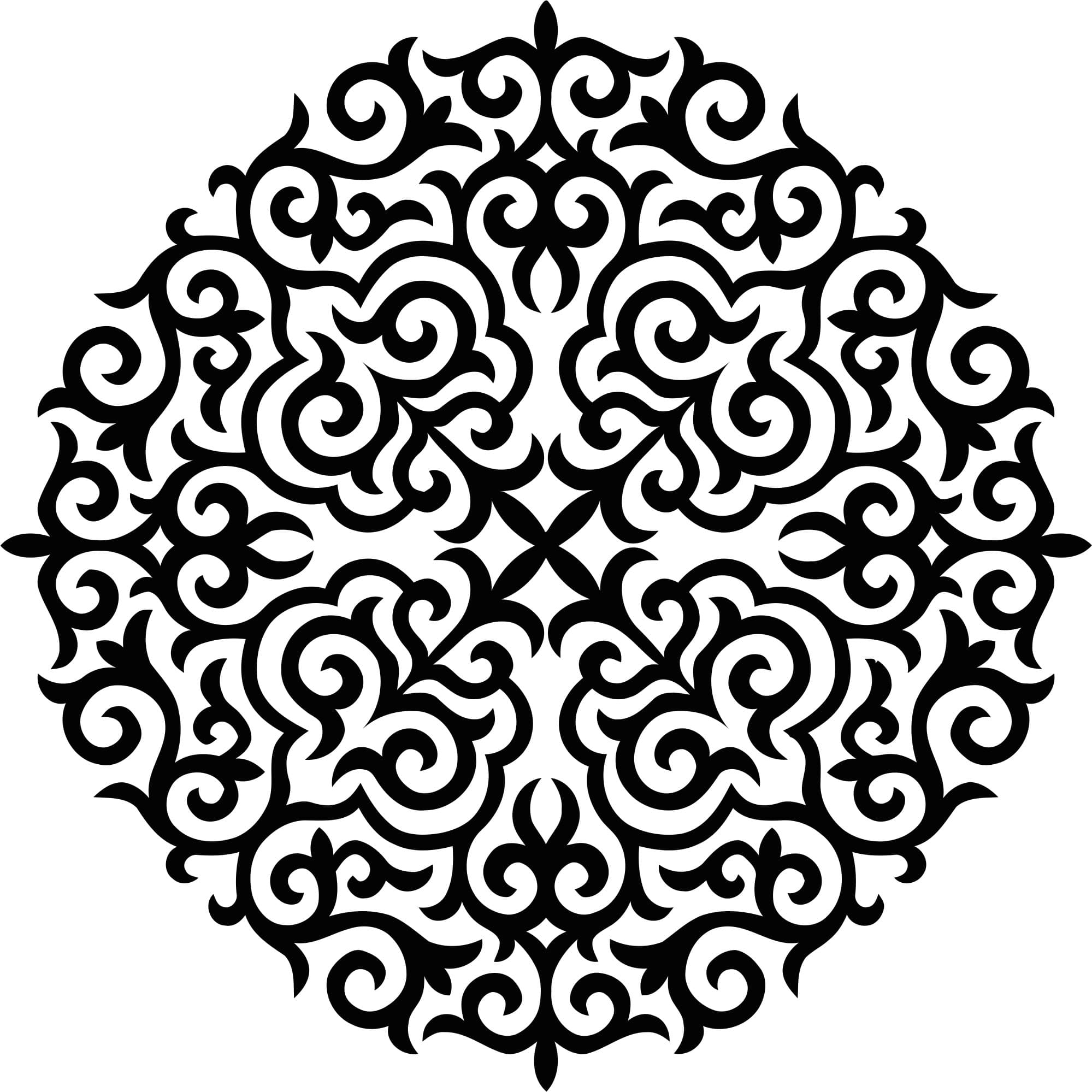 Intricate Ornamental Mandala Vector File for Laser Cutting