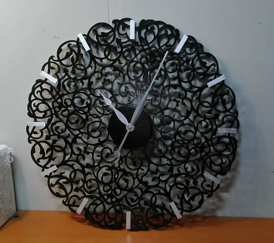 Intricate Ornamental Round Wall Clock Laser Cut Vector File