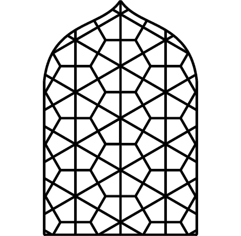Islamic Geometric Arch Window Vector File (DXF)