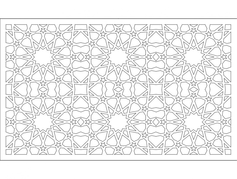 Islamic Geometric Pattern Room Divider DXF Vector File