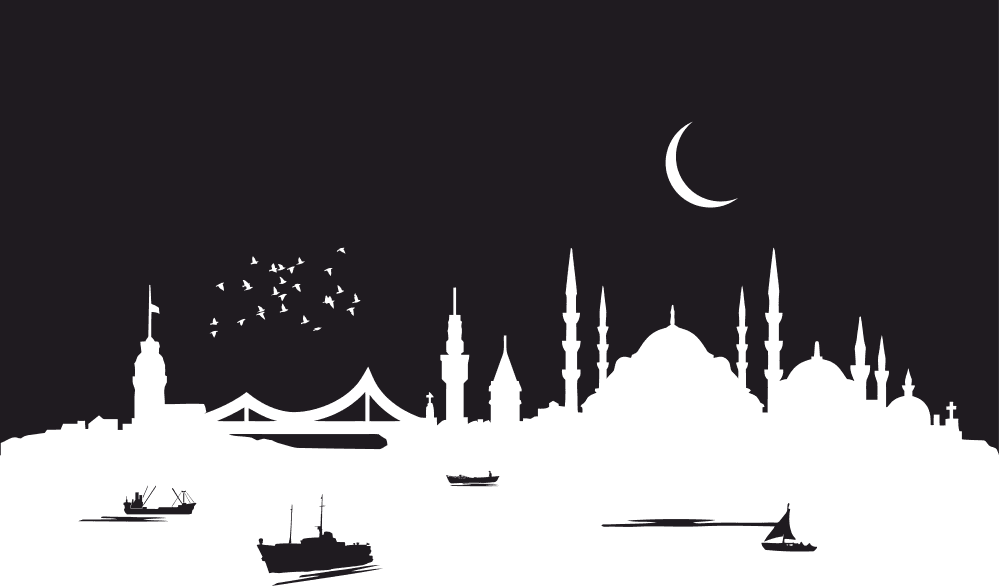Istanbul City Skyline Silhouette Vector File for Laser Cutting