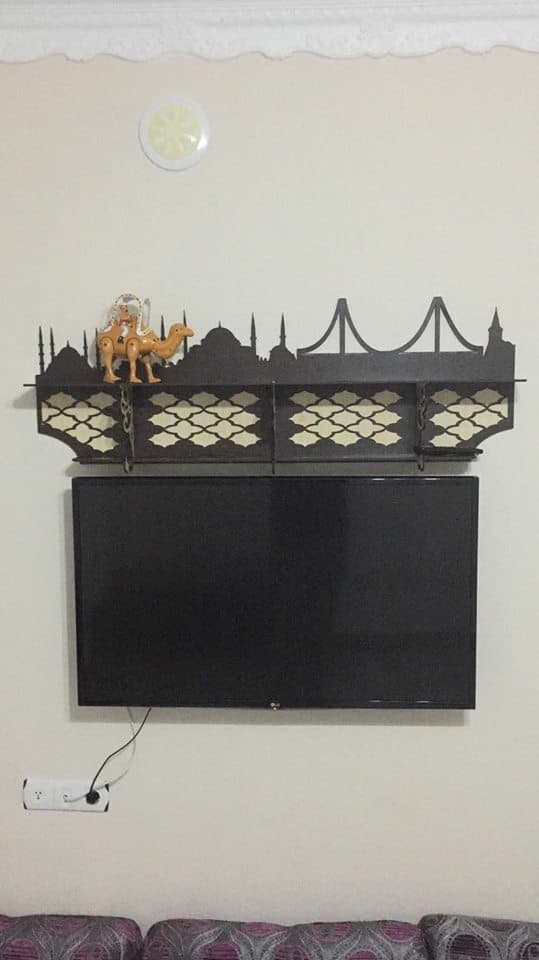 Istanbul Skyline TV Wall Shelf Laser Cut Vector File
