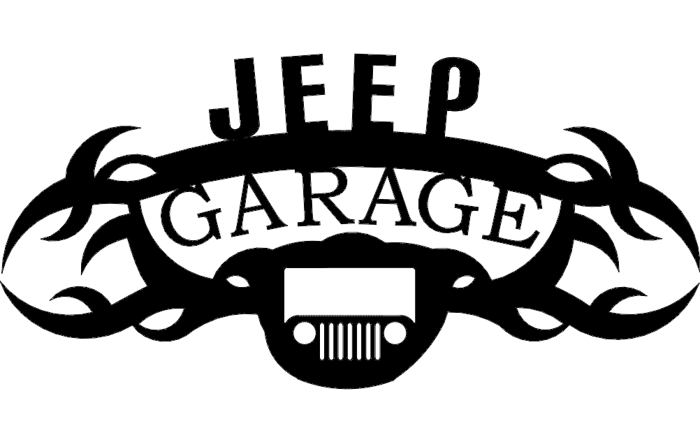 Jeep Garage Tribal Sign Vector DXF File for Laser Cutting