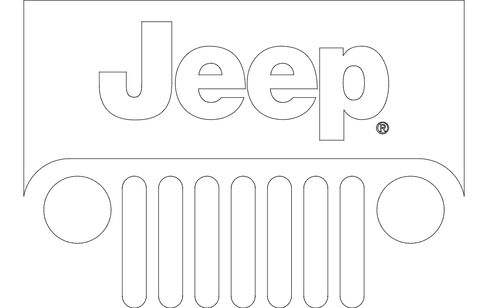 Jeep Logo and Grille Vector Design DXF File