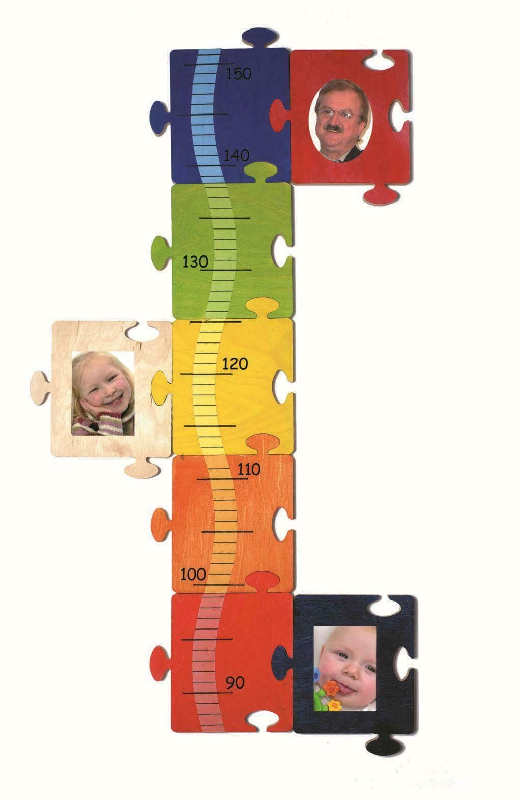 Jigsaw Puzzle Height Chart with Photo Frames Laser Cut Vector File