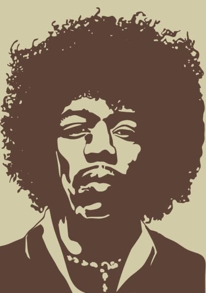 Jimi Hendrix Portrait Vector Art for Laser Cutting