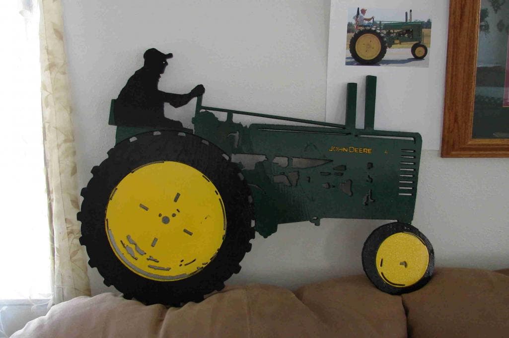 John Deere Vintage Tractor Silhouette DXF File for CNC