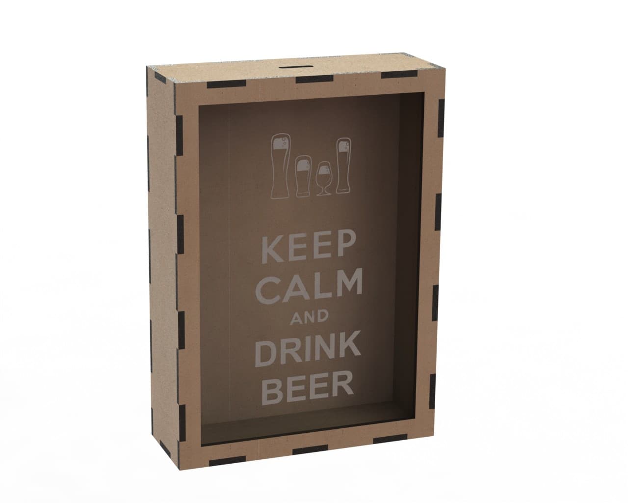 Keep Calm Beer Cap Shadow Box Vector File for Laser Cutting