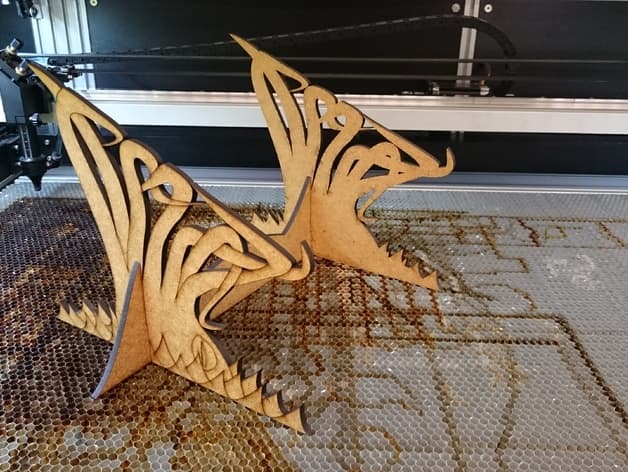 Kraken Laptop Stand 3D Puzzle Vector DXF File
